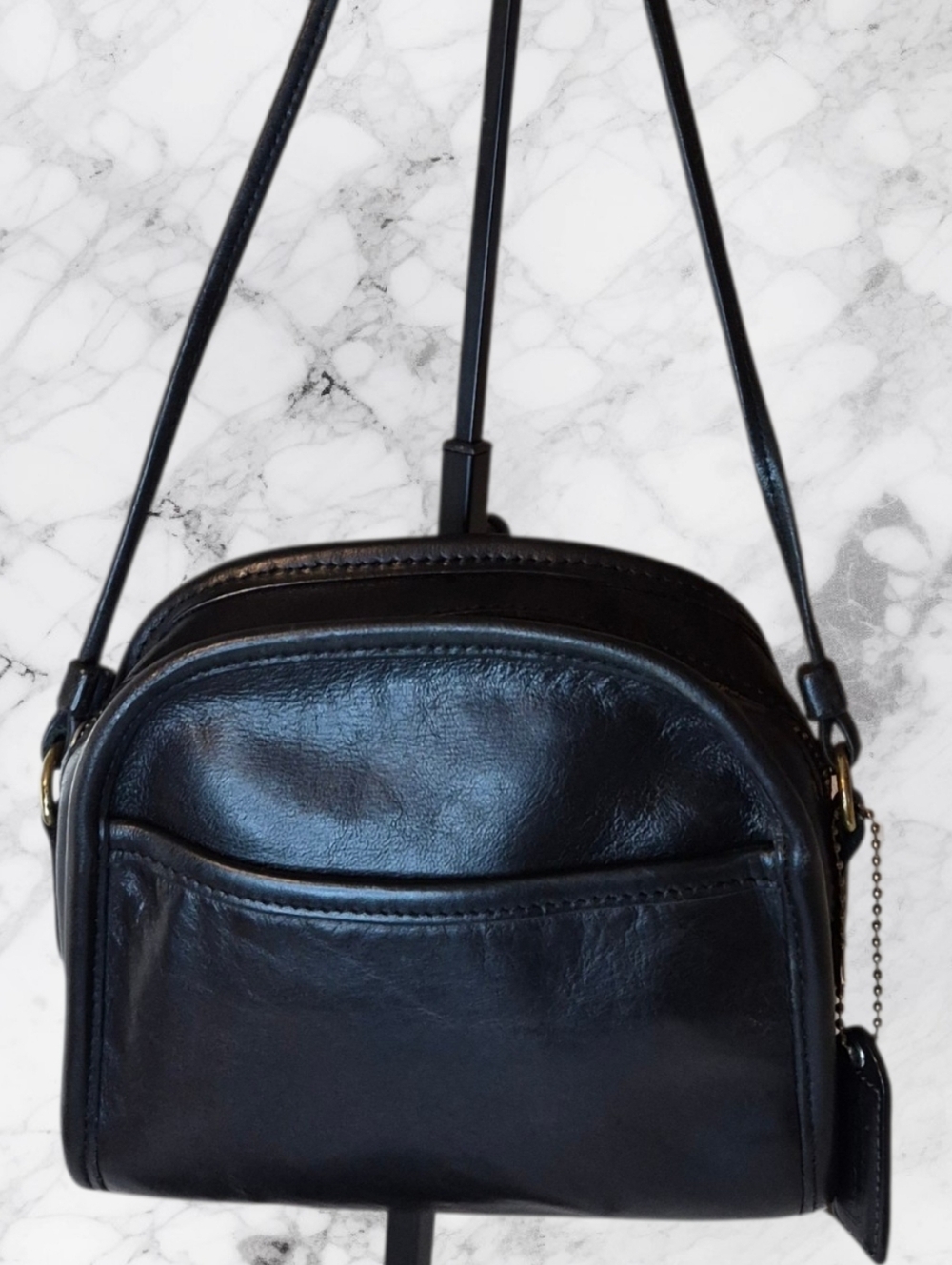 Coach Vintage Abbie Black Leather Crossbody Bag 9017